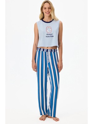 Penti Mavi Vacation Atlet Pijama Üstü