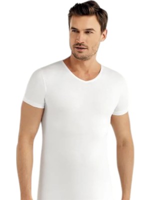 fiyakamstore Şahinler Gri Erkek Kısa Kol V Yakalı Likralı Süprem Atlet ME072