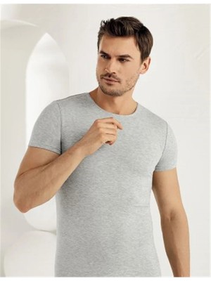 fiyakamstore Şahinler Gri Erkek Kısa Kollu Likralı Süprem Atlet Gri ME069