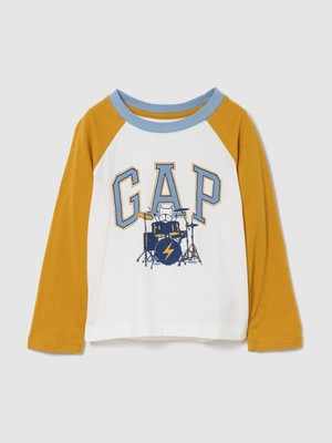 Gap Erkek Bebek Sarı Colorblock Logo T-Shirt