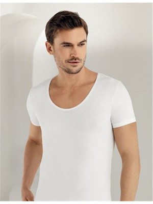 fiyakamstore Şahinler Beyaz Erkek Kısa Kollu Likralı Süprem Atlet  ME084