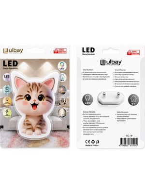 Shopwave 10 Adet Kedi Ledli Gece Lambası Gc-19 (5047)