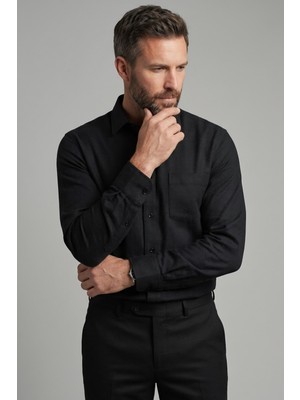 Torivalli Collection Kışlık Klasik Kesim Regular Fit Düz Renk Cepli Kaşmir Erkek Gömlek Tckd1