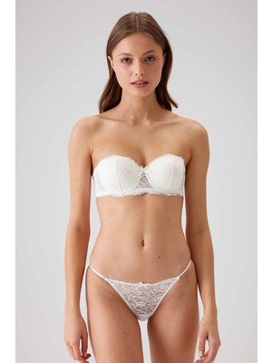 Pierre Cardin Kadın Pushup Sütyen Kırmızı Renkli Dantel Detaylı Konforlu Set