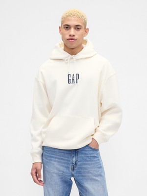 Gap Erkek Kırık Beyaz Vintagesoft Oversized Gap Mini-Logo Sweatshirt