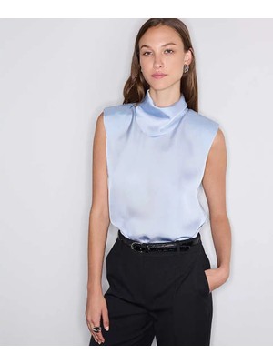 İpekyol Saten Görünümlü Vatkalı Bluz IW6260006136028