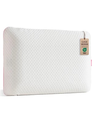 Viscotex Visco Hava Kanallı Klasik Yastık, Medium, 60X40X14CM, Beyaz-Pembe