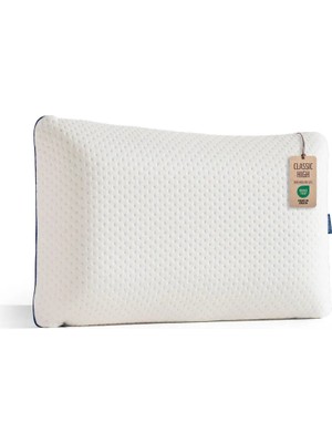 Viscotex Visco Hava Kanallı Klasik Yastık, High, 60X40X16CM. Beyaz-Lacivert