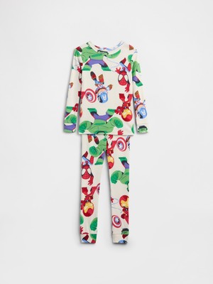 Gap Bebek Kırık Beyaz Marvel Avengers Grafik Baskılı Pijama Takımı