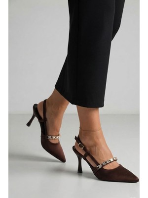 Papuçcity Sprs 3627 Kadın Arkası Açık Topuklu Ayakkabı
