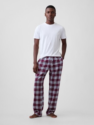 Gap Erkek Bordo Relaxed Flannel Pijama Altı