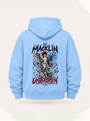Macklin Unısex Kadın Erkek Unbroken Sırt Baskılı Oversize Hoodie