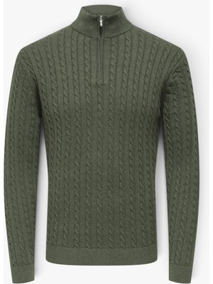 Only & Sons Onslouı Reg 12 Cabel Half Zıp Knıt Noos Erkek Gri Kazak - 22033763