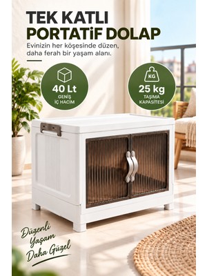 Evonita Tek Katlı Portatif Organizer Dolap – 40 Lt