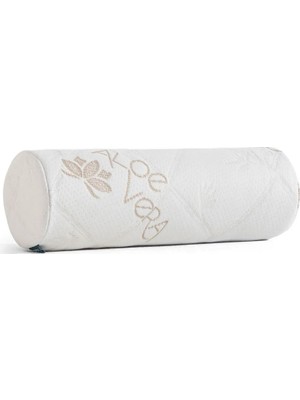 Viscotex Visco Ortopedik Rulo Yastık 45x15 cm Beyaz Polyester Dış Materyal ile Destekleyici