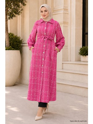 Missvalle Düğmeli Kaşe Kaban Pembe 19600
