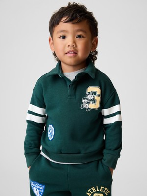 Gap Erkek Bebek Koyu Yeşil Vintagesoft Varsity Logo Polo Sweatshirt