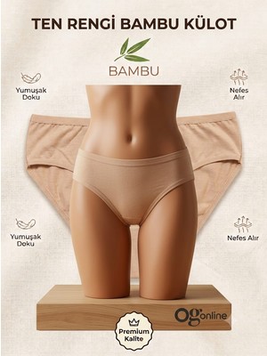 ogonline Donamor Kadın Bambu Külot Bikini Model Nefes Alan Kumaş Günlük Konfor