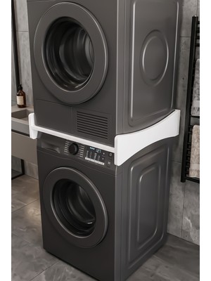 GOLDFALEZ Çamaşır Makinesi Kurutma Makinesi Ara Bağlantı Tablası Üst Üste Koyma Rafı Standı 60X63,6 cm Üst Üste Koyma Kiti 263 Beyaz
