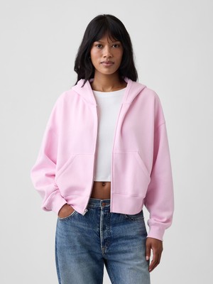 Gap Kadın Açık Pembe Vintagesoft Fermuarlı Wedge Sweatshirt