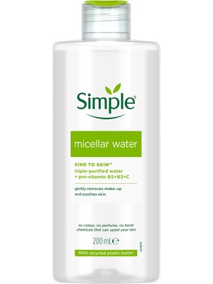 5 Adet Simple Kind To Skin B3+C Vitaminli Micellar Su 200 ml