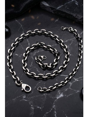 Prestige Paslanmaz Çelik Gemici Model Erkek Kolye Zincir Ve Bileklik Set 10 Mm 902925