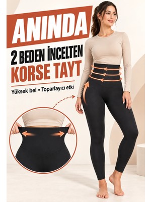 Formactive 1450 Kadın Yüksek Bel Dikişsiz Tayt - Slim Fit Spor Alt Giyim - Siyah 2XL
