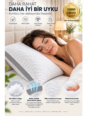 Klimalı Silikon Yastık -1000 Gram Klimalı Kapitone Silikon YASTIK-50X70CM