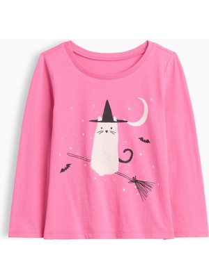 Gap Kız Bebek Pembe Grafik Baskılı T-Shirt