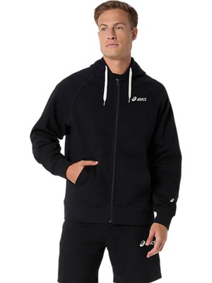 Asics  Logo Fleece Full-Zip Erkek Siyah Koşu Ceket 2031F325-001