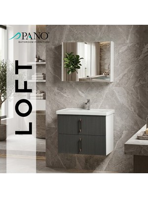 Pano Loft 60 cm Antrasit Asma Banyo Dolabı