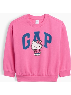 Gap Kız Bebek Pembe Hello Kitty Logo Sweatshirt