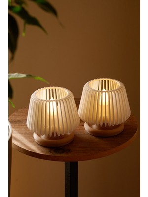 Alwen Orion | Dekoratif LED Tealight Mumluk | Masaüstü Aydınlatma | 2'li Set