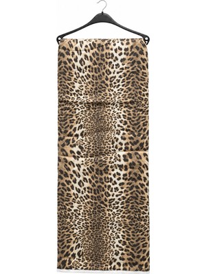 Manolya Pamuklu Çok Amaçlı Tek Kişilik Pike, Yatak Ört (155X220) - Leopar Kahve