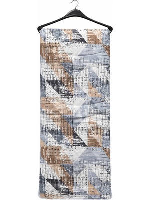 Manolya Pamuklu Çok Amaçlı Tek Kişilik Pike, Yatak Ört (155X220) - Zigzag Gri Kahve