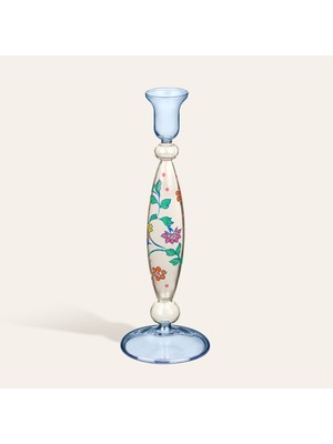 Zsa Zsa Zsu Henan Mavi Borosilikat Cam Şamdan 26 Cm