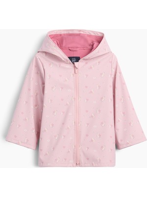 Gap Kız Bebek Pembe Recycled Çiçek Desenli Yağmurluk