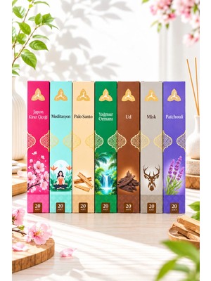 Ordoveni Tütsü Seti | 7 Farklı Aroma 140 Adet Çubuk Tütsü | Kalıcı Oda Kokusu | Ev, Ofis, Yoga ve Meditasyon Için