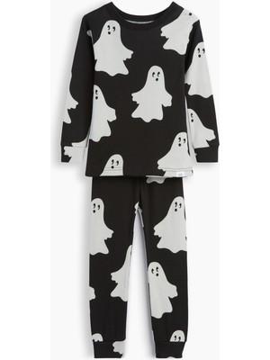 Gap Bebek Siyah Organik Brushed Pamuk Ghost Pijama Takımı
