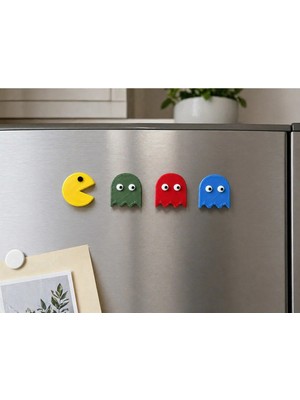 4'lü Pacman Buzdolabı Magneti-Pacman Buzdolabı Magnet