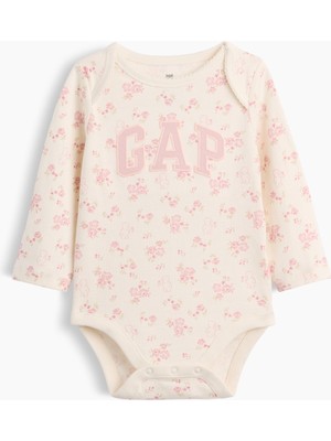 Gap Bebek Kırık Beyaz Organik Pamuk Grafik Baskılı Bodysuit