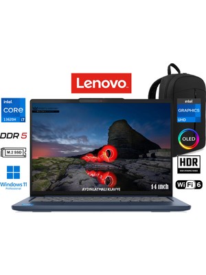 Lenovo Ideapad Slim 5 Intel Core I7-13620H 8gb 1tb SSD 14"wuxga OLED W11 Pro 83HR004CTR Taşınabilir Bilgisayar Prestij Çanta