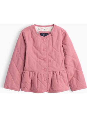 Gap Kız Bebek Pembe Quilted Peplum Ceket