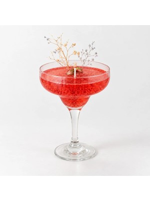 Kasaba Mumları Kokulu Renkli Martini Mum – Çilek