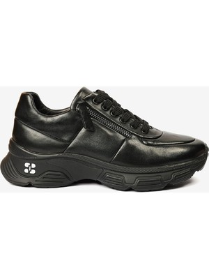 Greyder Kadın Siyah Hakiki Deri Sneaker Ayakkabı 4K2SA59122