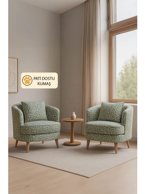 Ay Concept Adora 2'li Çay Seti Berjer Yeşil