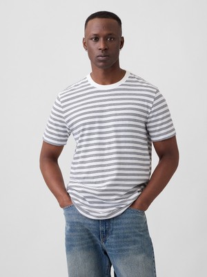 Gap Erkek Beyaz Relaxed Bisiklet Yaka T-Shirt