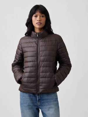 Gap Kadın Koyu Kahverengi Relaxed Puffer Şişme Mont