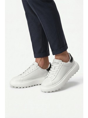 Lufian 111230270 Rainbow Erkek Hakiki Deri Klasik Sneaker Beyaz