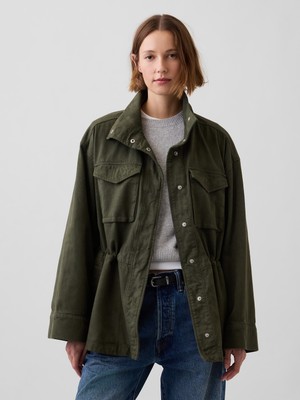 Gap Kadın Haki Oversized Utility Swing Ceket